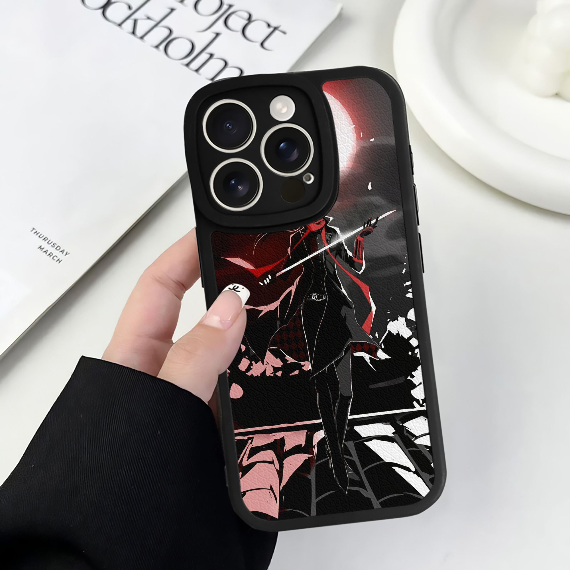 （画像用） 刀剣乱舞 Touken Ranbu 【iPhone 16シリーズ対応】シリコンスマホケース（レザー調） 材質：シリコン
